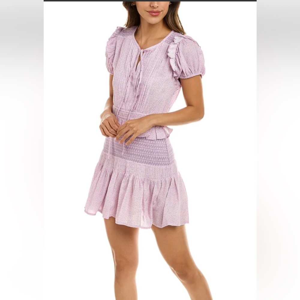 Purple pansy Toto mini dress